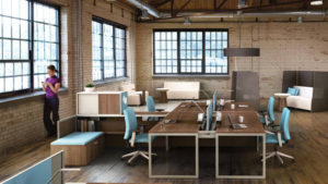 Collaborative workstations in an open office setting