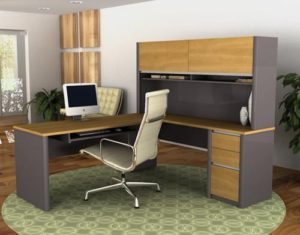A sleek home office setup